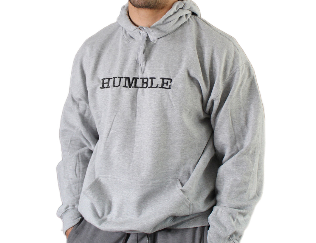 EMBROIDERED GREY HOODIE